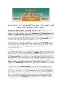 New Shows Just Announced in Nsw for Summersalt with Two of Australia's