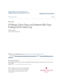 Of Hoops, Labor Dupes and Antitrust Ally-Oops: Fouling out the Salary Cap D