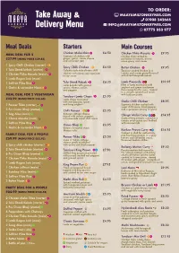 Take Away & Delivery Menu
