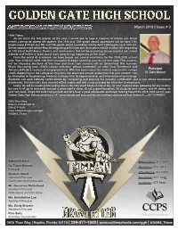 A Message from Principal Dr. Walcott March 2019 | Issue # 3