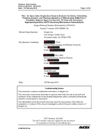 An Open0label, Single0dose Study to Evaluate the Safety, Tolerability