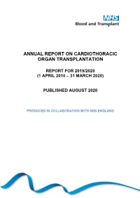 Cardiothoracic Transplantation Annual Report