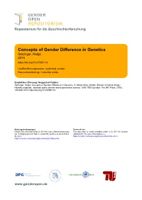 Concepts of Gender Difference in Genetics Satzinger, Helga 2016