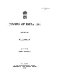 Fairs & Festivals, Part VII-B, Vol-XIV, Rajasthan