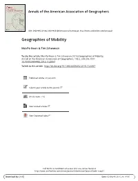 Geographies of Mobility