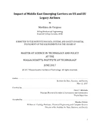 Impact of Middle East Emerging Carriers on US and EU Legacy Airlines