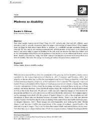 Madness As Disability