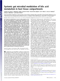 Systemic Gut Microbial Modulation of Bile Acid Metabolism in Host Tissue Compartments