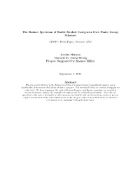 The Balmer Spectrum of Stable Module Categories Over Finite Group Schemes UROP+ Final Paper, Summer 2020 Jordan Benson Advised B