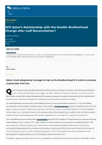 Will Qatar's Relationship with the Muslim