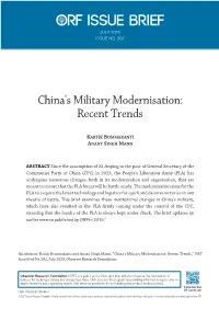 China's Military Modernisation: Recent Trends