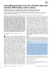 Descending Projections from the Substantia Nigra Pars Reticulata Differentially Control Seizures