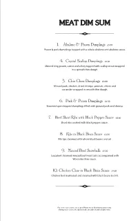 Dim Sum Menu