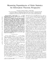 Measuring Dependencies of Order Statistics: an Information Theoretic