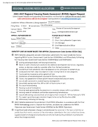 RHNA) Appeal Request Submit Appeal Requests and Supporting Documentation Via Docusign by 5:00 Pm PST on July 9, 2021