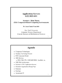 Session 6 - Main Theme J2EE Component-Based Computing Environments
