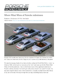 Where What When of Porsche Milestones