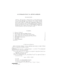 AN INTRODUCTION to AFFINE SCHEMES Contents 1. Sheaves in General 1 2. the Structure Sheaf and Affine Schemes 3 3. Affine N-Space