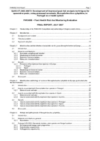Development of Improved Pest Risk Analysis Techniques for Quarantine Pests, Using Pinewood Nematode, Bursaphelenchus Xylophilus, in Portugal As a Model System