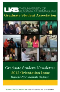 Graduate Student Newsletter 2012 Orientation Issue