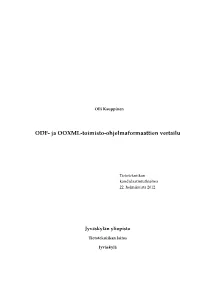 ODF- Ja OOXML-Toimisto-Ohjelmaformaattien Vertailu