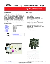 To 20-Ma Current Loop Transmitter Reference Design