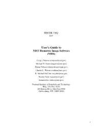 User's Guide to NIST Biometric Image Software (NBIS)