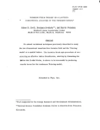 VARIATIONAL ANALYSIS of the THIRRING MODEL* Sidney