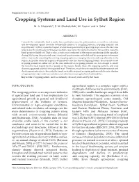 Cropping Systems and Land Use in Sylhet Region