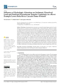 Influence of Hydrologic Alteration on Sediment, Dissolved Load