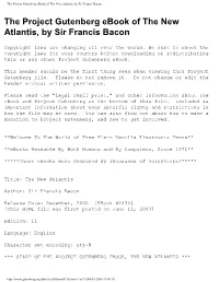 The New Atlantis Sir Francis Bacon