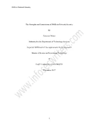 The Strengths and Limitations of Dmzs in Network Security by Cameron Meyer Submitted to the Department of Technology Systems In
