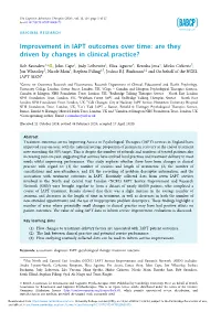 Improvement in IAPT Outcomes Over Time: Are They Driven by Changes in Clinical Practice?