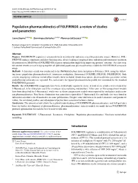 Population Pharmacokinetics of FOLFIRINOX: a Review of Studies and Parameters