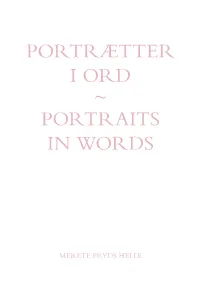 Portrætter I Ord Portraits in Words ~
