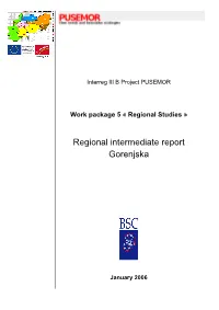Regional Intermediate Report Gorenjska