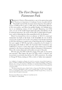 The First Design for Fairmount Park