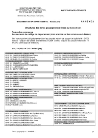 ZONES GEOGRAPHIQUES a N N E X E 3 Structures Des Zones