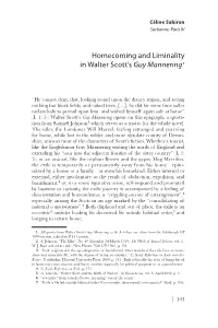 Homecoming and Liminality in Walter Scott's Guy Mannering1
