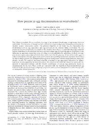 How Precise Is Egg Discrimination in Weaverbirds?
