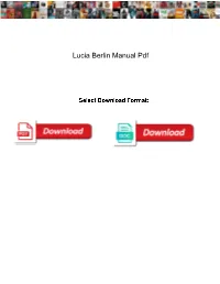 Lucia Berlin Manual Pdf