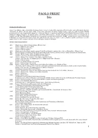 PAOLO FRESU Bio