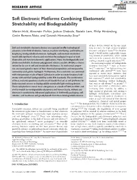 Soft Electronic Platforms Combining Elastomeric Stretchability and Biodegradability