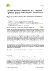Ultradeep Microbial Communities at 4.4 Km Within Crystalline Bedrock: Implications for Habitability in a Planetary Context