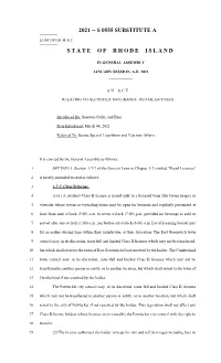 2021 -- S 0555 Substitute a State of Rhode Island