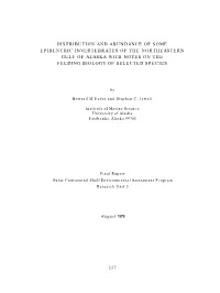 Distribution and Abundance of Some Epibenthic Invertebrates of the Northeastern Gulf of Alaska with Notes on the Feeding Biology of Selected Species