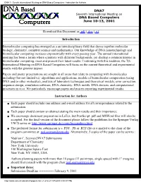 DNA 7 - Seveth International Meeting on DNA Based Computers - Instruction for Authors