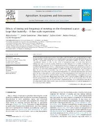 Effects of Timing and Frequency of Mowing on the Threatened Scarce