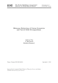 Holonomy Reductions of Cartan Geometries and Curved Orbit Decompositions