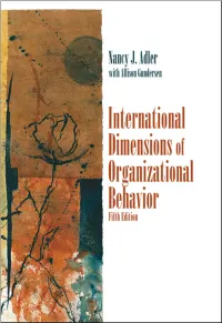 International Dimensions of Organizational Behavior